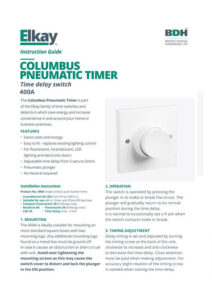 Columbus Pneumatic Timer 400A instructions