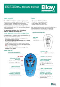 Elkay easyDALi Remote Control instructions