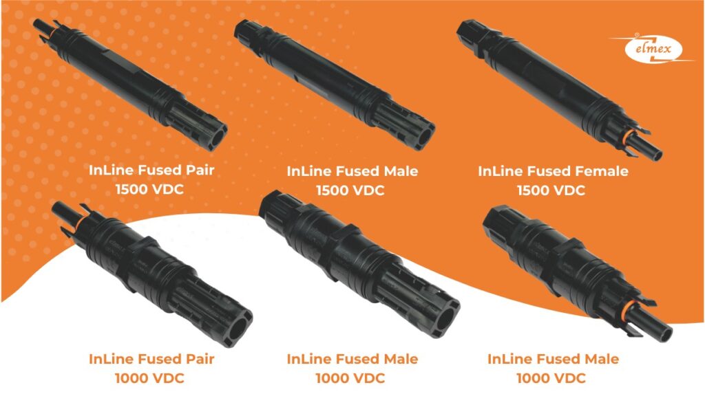 PV solar inline fuse connectors 1500 vdc 1000 vdc